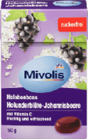 Mivolis Bonbon Holunderblüte-Johannisbeere Леденцы для горла без сахара Бузина и смородина + витамин С 50 г