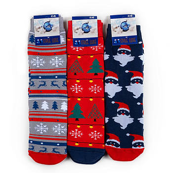 Чоловічі махрові новорічні шкарпетки на подарунок Style Luxe