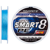 Шнур Favorite Smart PE 8x 150м (sky blue) #1.5/0.202mm 17lb/11.4kg