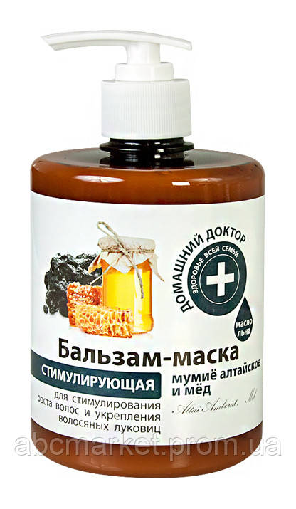 Бальзам-Маска для волосся Домашній Доктор Муміє алтайське і мед - 500 мл.