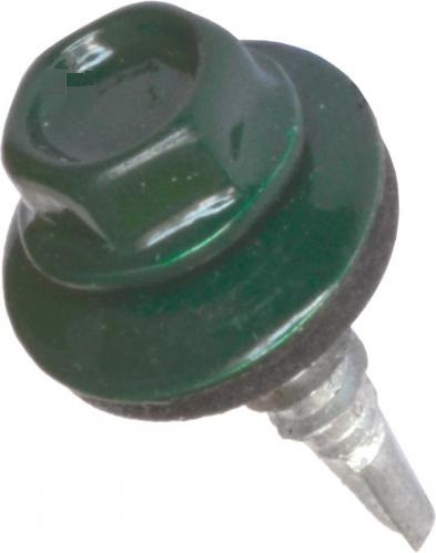 Саморіз покрівельний Ral 6020 5,5х25 темно зелений для металу (250 шт/уп)