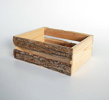 Ящик дерев'яний із корою нефарбований, 25х20х10 см