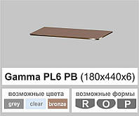 Полки стекло настенные навесные прямоугольные Commus PL6 PB (180х440х6мм)