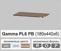 Полиці скло настінні навісні прямокутні Commus PL6 PB (180х440х6мм)