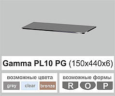 Поличка зі скла настінна навісна прямокутна Commus PL10 PG (150х440х6мм)