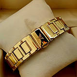 Жіночий кварцевий наручний годинник Louis Vuitton А201-1 на металевому браслеті золотого кольору золотий цифербла, фото 4
