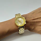Жіночий кварцевий наручний годинник Louis Vuitton А201-1 на металевому браслеті золотого кольору золотий цифербла, фото 6