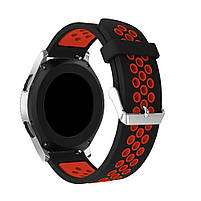 Ремінець для годинника 22 мм Nike design чорний з червоним, фото 4
