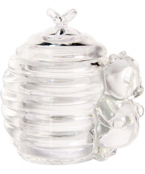 Медовниця — Цукорниця скляна з кришкою Бджілка 200 мл, фото 1