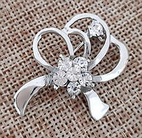 Брошка. Родій. Камені: білий циркон. Діаметр: 3.5 см.