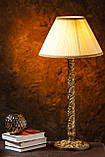 Настільний світильник на дерев'яній різьбленій основі, фото 2