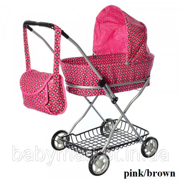 Коляска для ляльок Melogo 9325 (pink/brown)