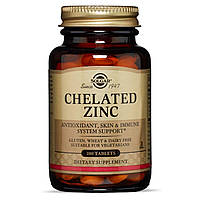 Цинк хелат, Zinc chelate, Solgar, 22 мг, 100 таблеток