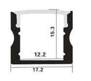 Профіль алюмінієвий для LED стрічки накладної №3 (комплект) 1м 80308