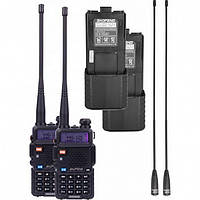 Рация Baofeng UV-5RHC Forest (5W, VHF,UHF, 136-174,400-480MHz, до 5 км, 128 канал., АКБ),2шт, черная