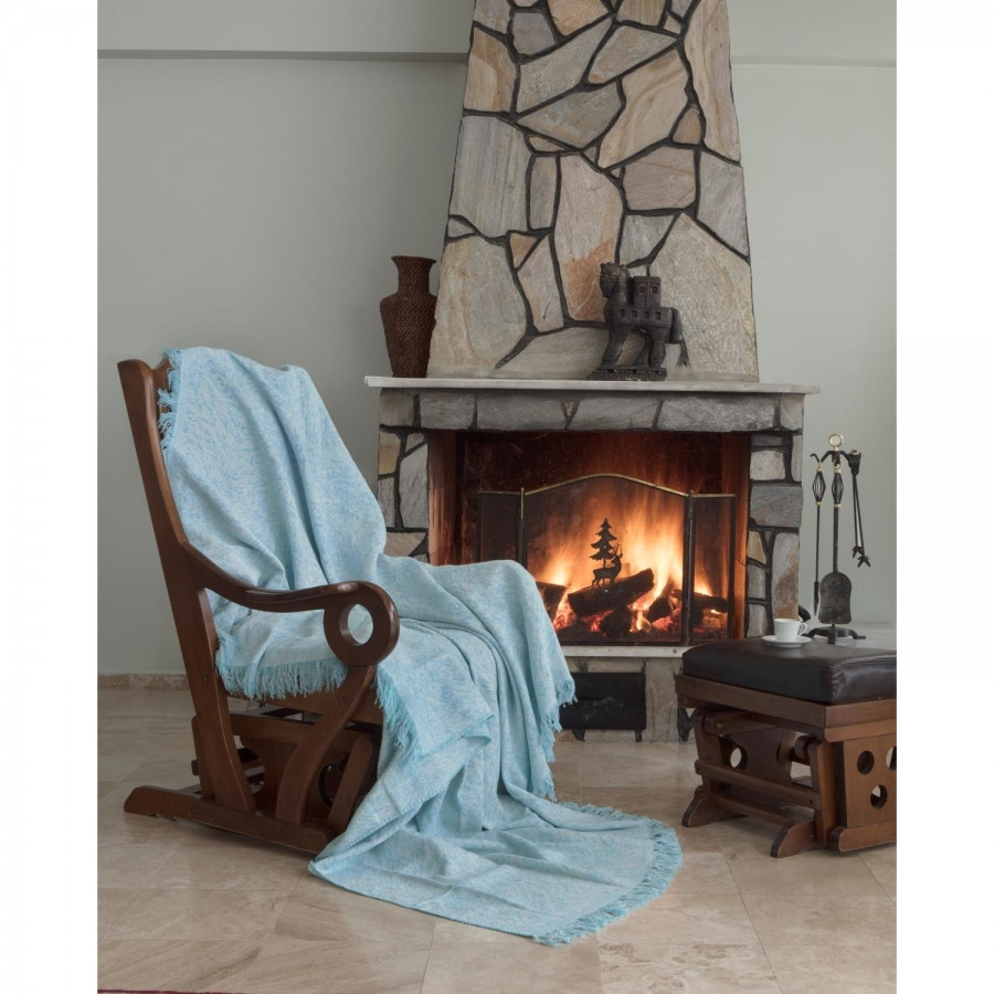 Плед-накидка Eponj Home Buldan Keten - Linen 170*220 Зелений