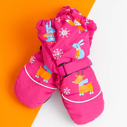 Оптом рукавиці болоневые на 2 - 3 - 4 року лижні для дівчаток і хлопчиків (арт. 20-12-21), фото 4