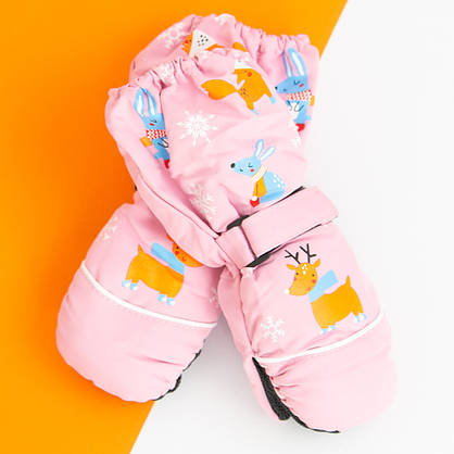 Оптом рукавиці болоневые на 2 - 3 - 4 року лижні для дівчаток і хлопчиків (арт. 20-12-21), фото 5