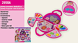 Дитяча косметика 2958A Сумочка, триярусна лак, помада, тіні, в коробці, фото 2