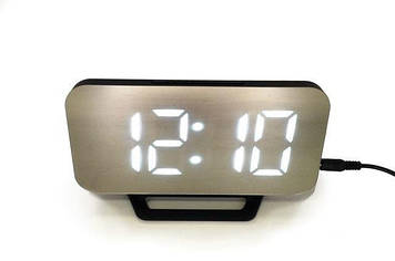 Електронний настільний дзеркальний LED-годинник DS- 3625L Золотистий (300136W)