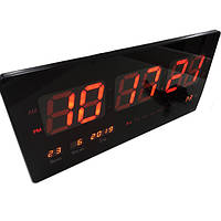 Часы большие VST электронные с термометром, настольные цифровые часы с индикацией календаря и будильника 46 см