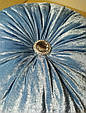 Голубая круглая подушка, фото 6