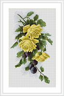 "Желтые розы со сливами" Luca-S. Набор для вышивки крестом (B2230)