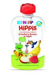 Пюре пауч Яблуко-Полуниця-Банан Hipp, 100г