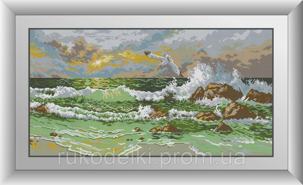 Набір для малювання камінням алмазна живопис Dream Art Морський прибій (квадратні, повна) 30917D