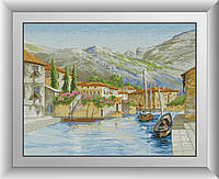 "Город на воде (квадратные, полная)" Dream Art. Набор для рисования камнями алмазная живопись (30943D)