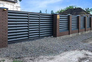 Металевий паркан 130мм 0,45 мм Україна матовий двосторонній RAL 7016 (антрацит)