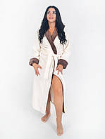 Махровый длинный женский банный халат с капюшоном р.52,54,56,58