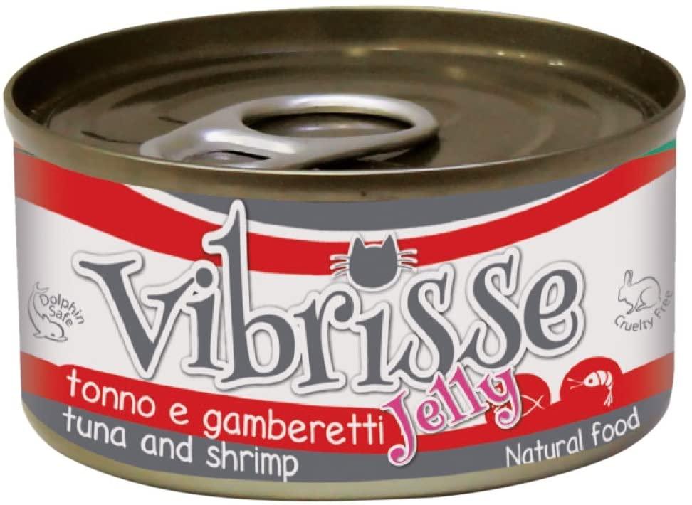 Блок консервованого корму для котів з тунцем і креветками в желе Croci Vibrisse Jelly 24*70 г, фото 1