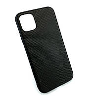 Чехол на iPhone 11 накладка бампер противоударный Carbon Silicone Case черный