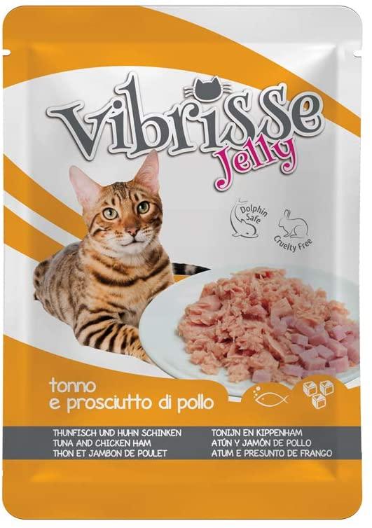 Блок паучів для котів з тунцем і курячою шинкою в желе Croci Vibrisse Jelly 18*70 г, фото 1