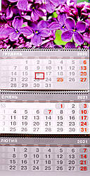 Календар квартальний з пересувним віконцем, 360х160 мм, 36 арк., 043-21, Поліграфіст