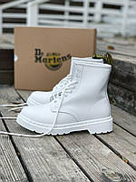 Женская обувь без меха Dr. Martens 1460 All White. Обувь белого цвета Мартинс 1460. Мартинсы для девушек