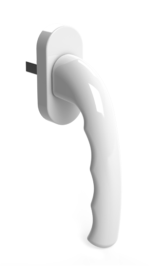 Ручка на пластикове вікно або двері Window Handle металева біла універсальна для всіх фурнітури, фото 1