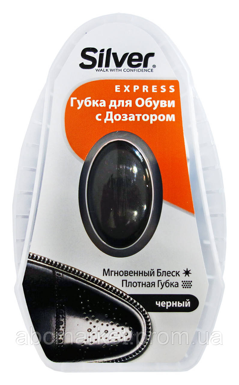 Губка для взуття з дозатором Silver Express Чорний - 6 мл