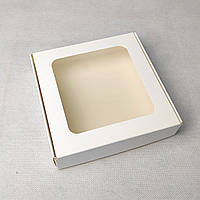 Коробка для пряников и печенья Белая с окном 150*150*35