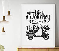 Мотивирующий плакат постер мотивационный Life is a journey формат А3 без рам