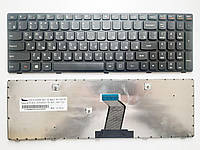 Клавіатура для ноутбуків Lenovo IdeaPad G500, G505, G510, G700, G710 чорна з чорною рамкою RU/US