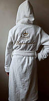 Махровий халатик для дівчинки принцеси з білої махри (ХЛ-08) Марімо
