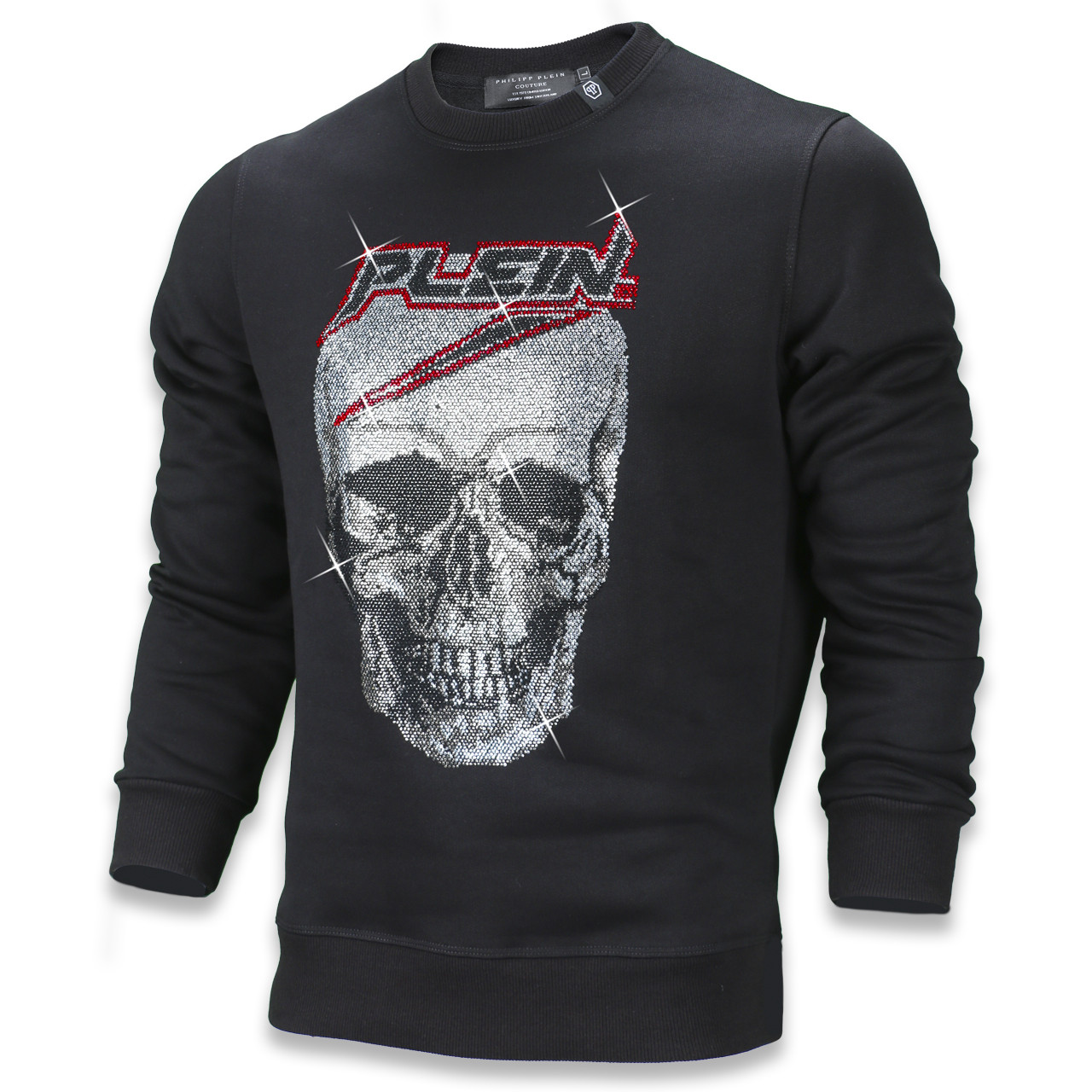 Світшот чоловічий чорний PHILIPP PLEIN зі стразами #54 BLK S(Р) 21-215-002
