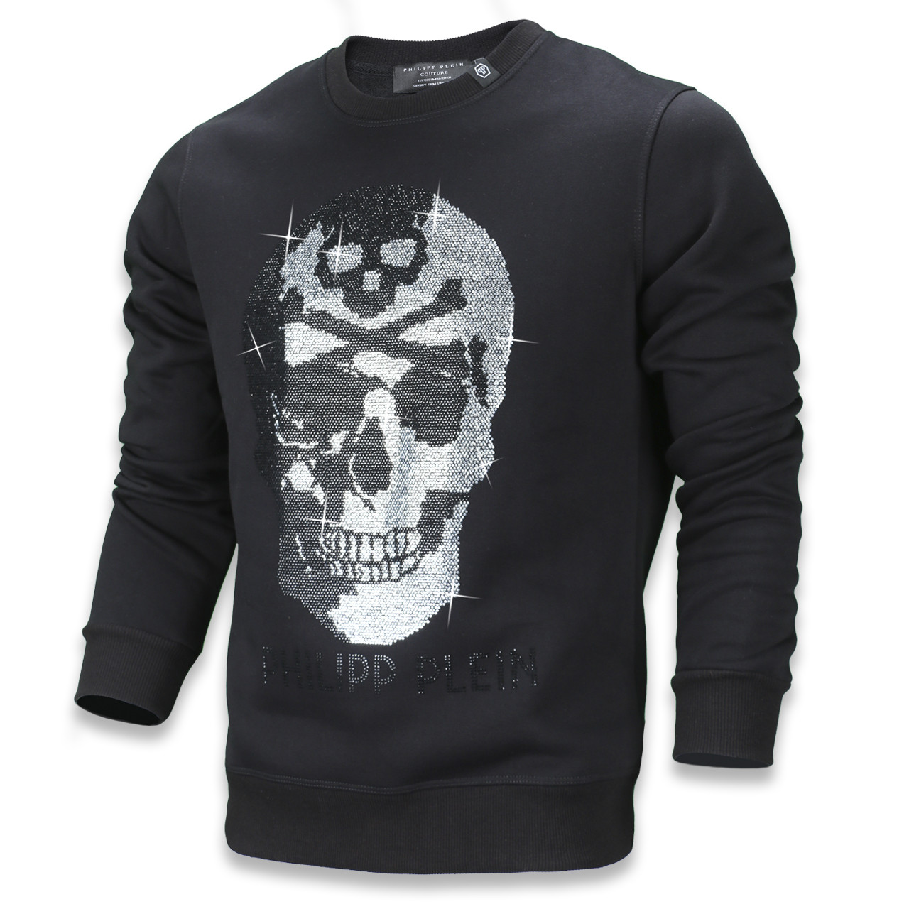 Світшот чоловічий чорний PHILIPP PLEIN зі стразами #53 BLK S(Р) 21-213-002