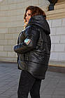 Куртка жіноча 1456-30 (50-52, 54-56, 58-60) (кольори: чорний , хакі, марсала) СП, фото 4