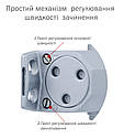 Доводчик накладної RYOBI 8803 SILVER(Срібло) UNIV_ARM EN_2/3 65кг 965мм FIRE, фото 6