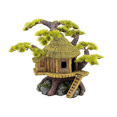 Декорація SunSun "Дерево бонсай з будиночком" 20.5*15.5*22.5 см