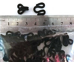 Гачки одежні у тканинному обплетенні, колір чорний (20 шт. в пакованні)