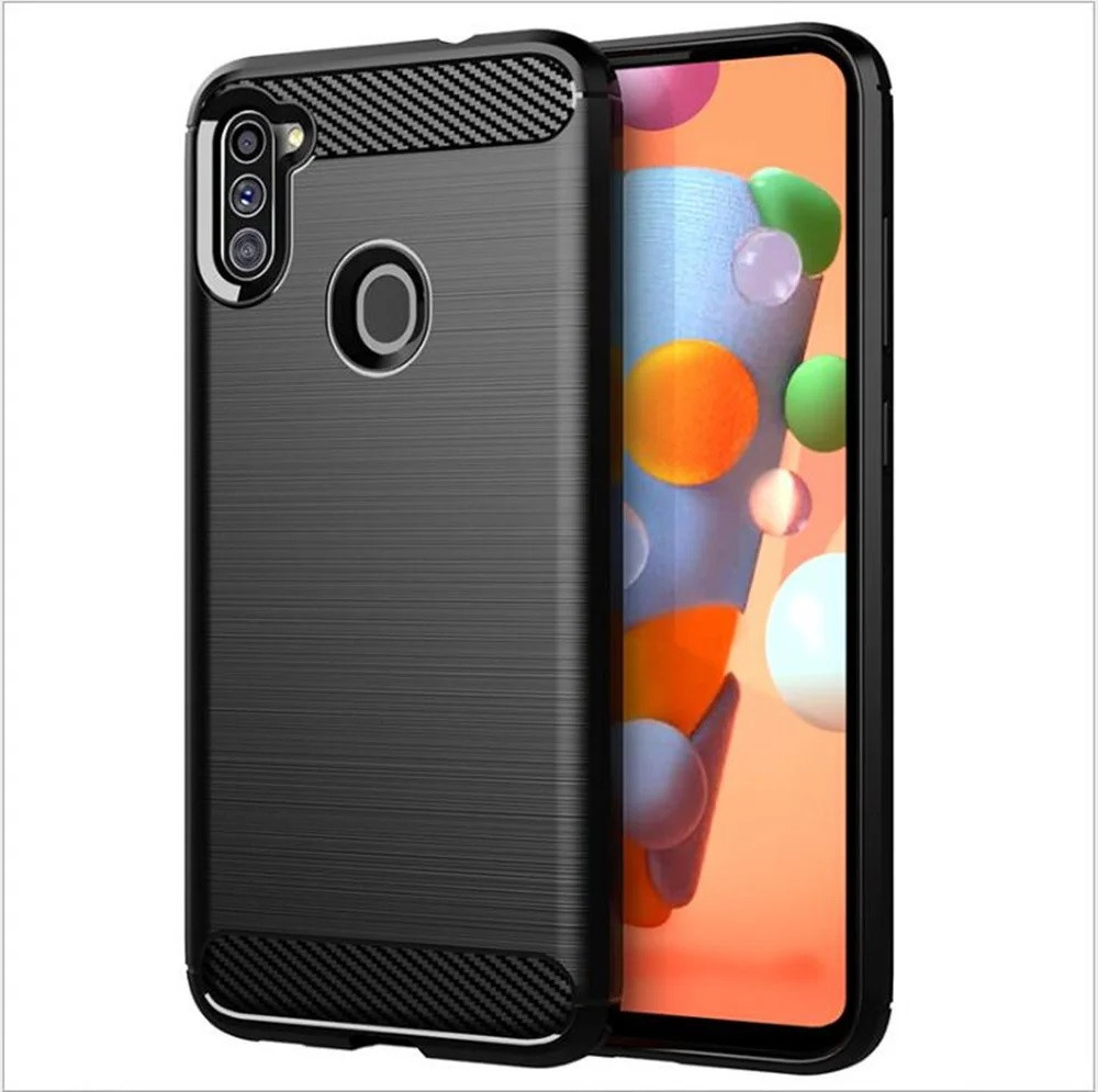 Чохол накладка для Samsung Galaxy A11 A115 - TPU Carbon Fiber Case Чорний